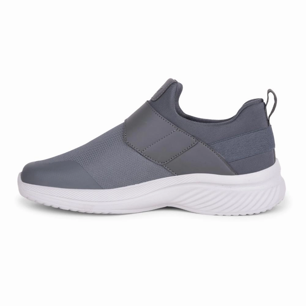 Leap7x By Liberty Mens FLATRON-1E Dark Grey Sports Non Lacing Shoes