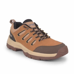 Leap7x Camel Lacing Sports Trekking Shoes For Men COLUMBO-1E By Liberty