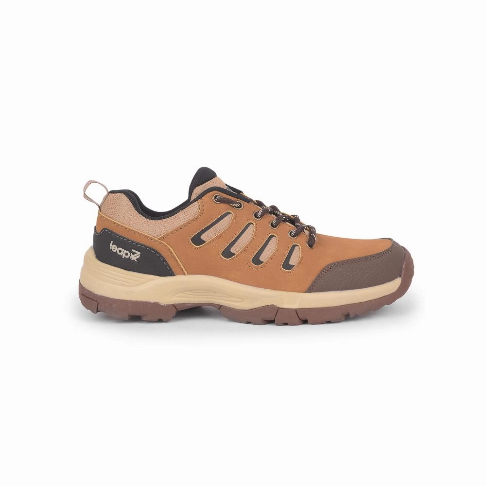 Leap7x Camel Lacing Sports Trekking Shoes For Men COLUMBO-1E By Liberty