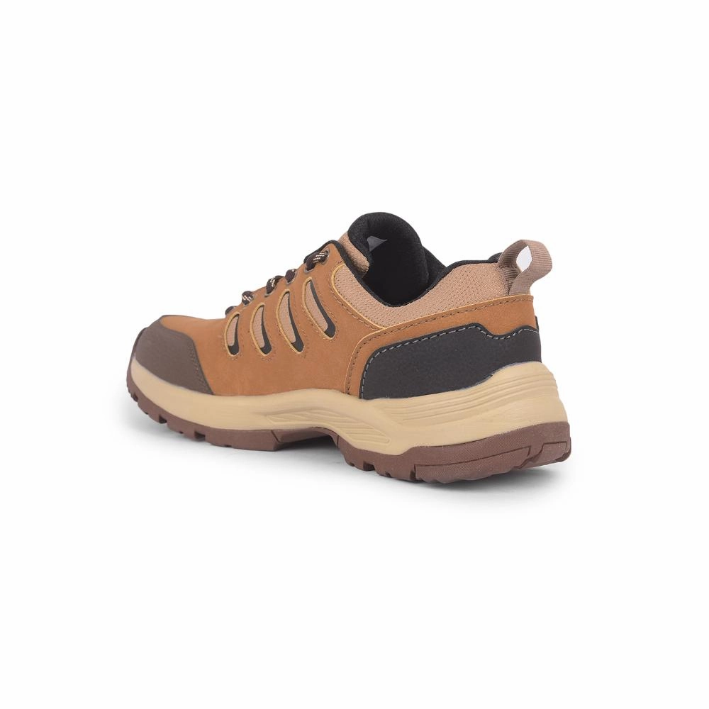 Leap7x Camel Lacing Sports Trekking Shoes For Men COLUMBO-1E By Liberty