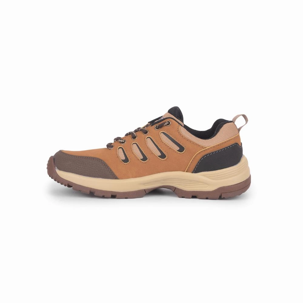 Leap7x Camel Lacing Sports Trekking Shoes For Men COLUMBO-1E By Liberty
