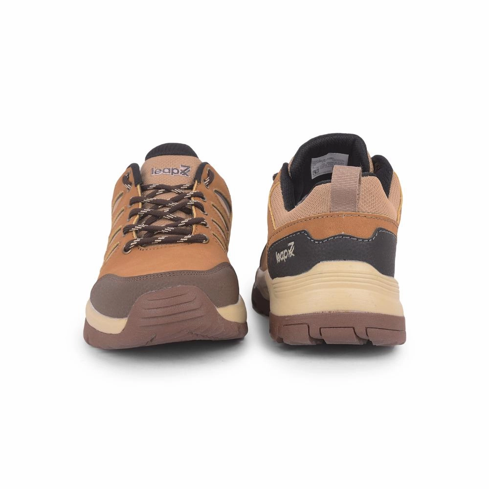 Leap7x Camel Lacing Sports Trekking Shoes For Men COLUMBO-1E By Liberty