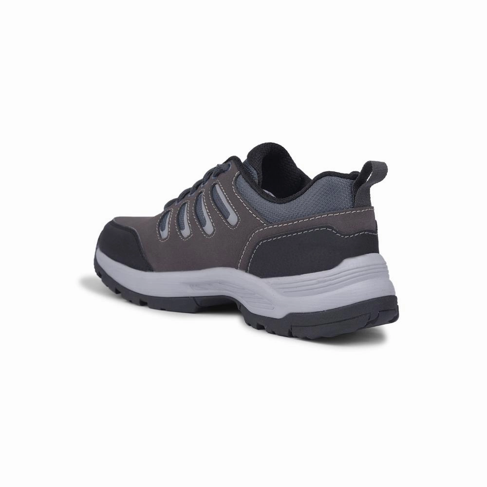 Leap7x Dark Grey Lacing Sports Trekking Shoes For Men COLUMBO-1E By Liberty