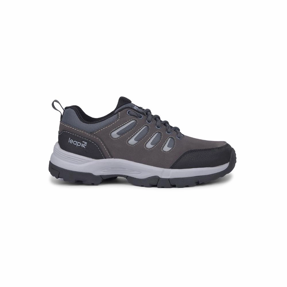 Leap7x Dark Grey Lacing Sports Trekking Shoes For Men COLUMBO-1E By Liberty