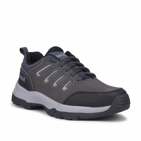 Leap7x Dark Grey Lacing Sports Trekking Shoes For Men COLUMBO-1E By Liberty