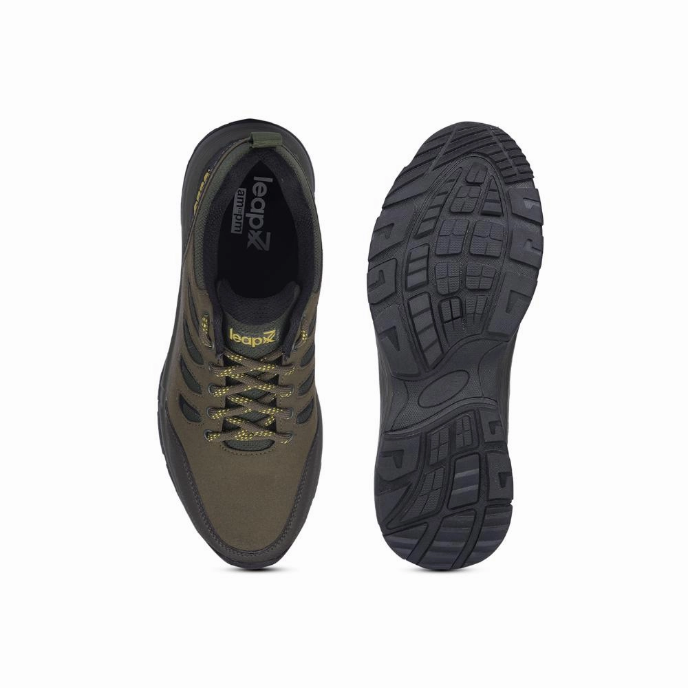 Leap7x Green Lacing Sports Trekking Shoes For Men COLUMBO-1E By Liberty