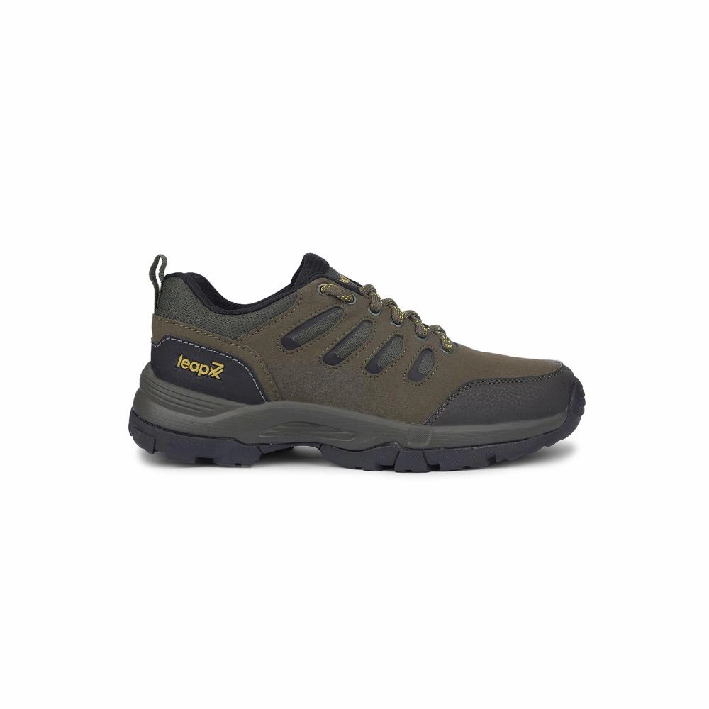 Leap7x Green Lacing Sports Trekking Shoes For Men COLUMBO-1E By Liberty