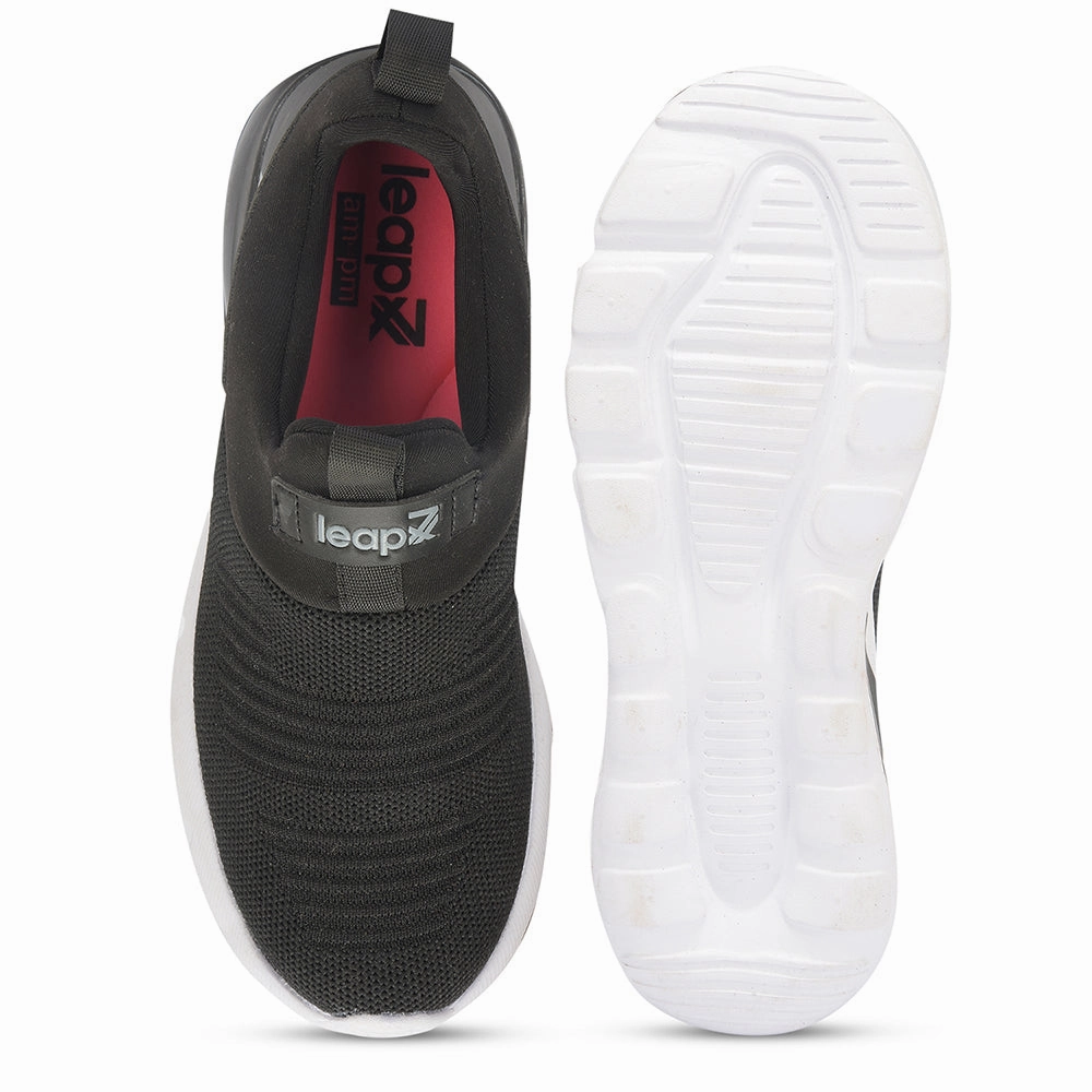Leap7x Non Lacing Black Casual Slip on Shoes For Women TRISK-01 By Liberty