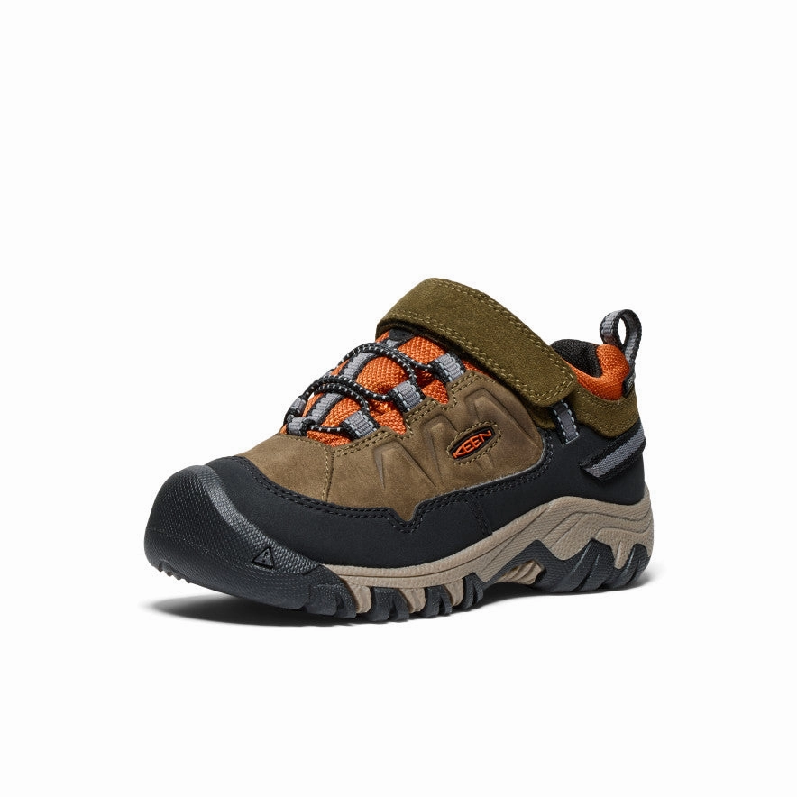 Little Kids' Targhee IV Waterproof Hiking Shoe  |  Dark Olive/Gold Flame