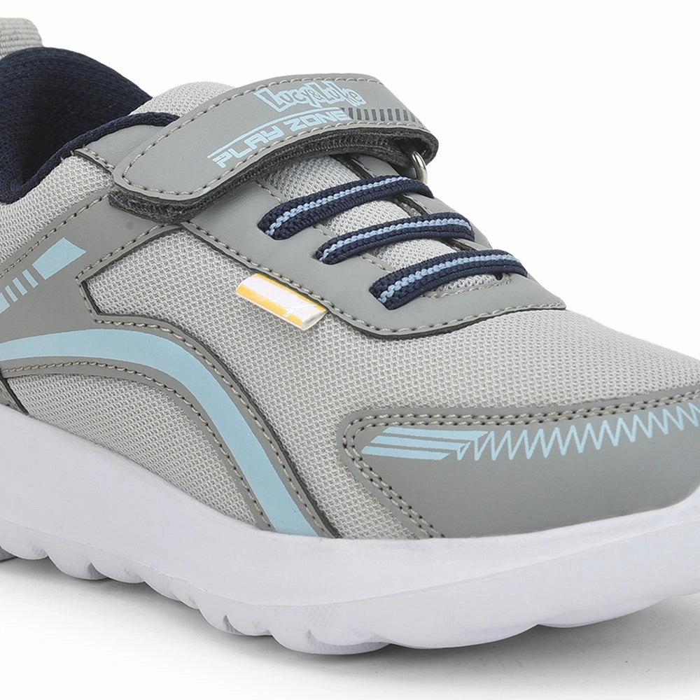 Lucy & Luke (Grey) Casual Non Lacing Shoes For Kids ZEAL By Liberty