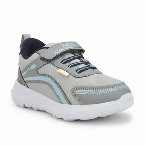 Lucy & Luke (Grey) Casual Non Lacing Shoes For Kids ZEAL By Liberty