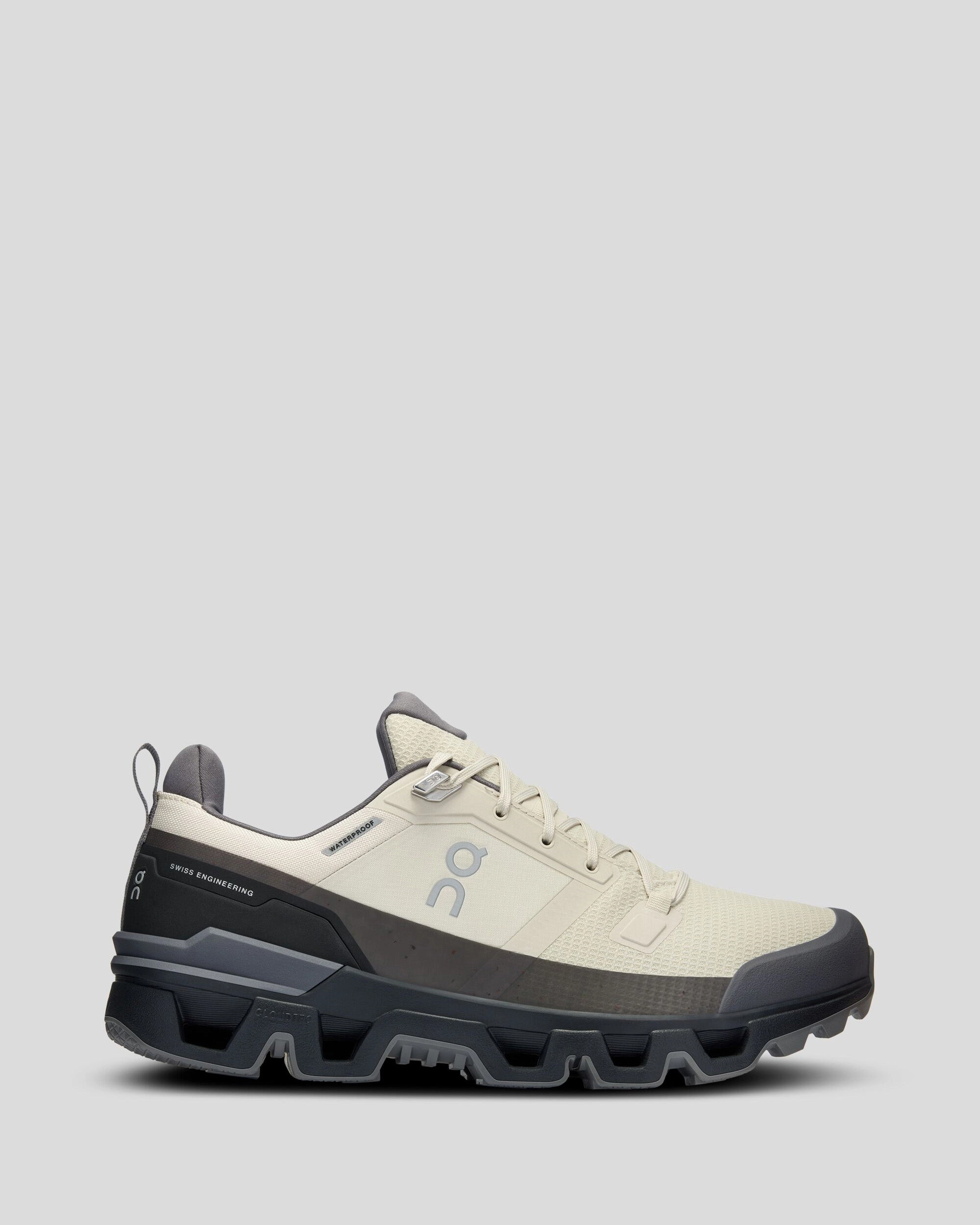 Men's On Running Cloudwander Waterproof Hiking Shoes - Sand/Black