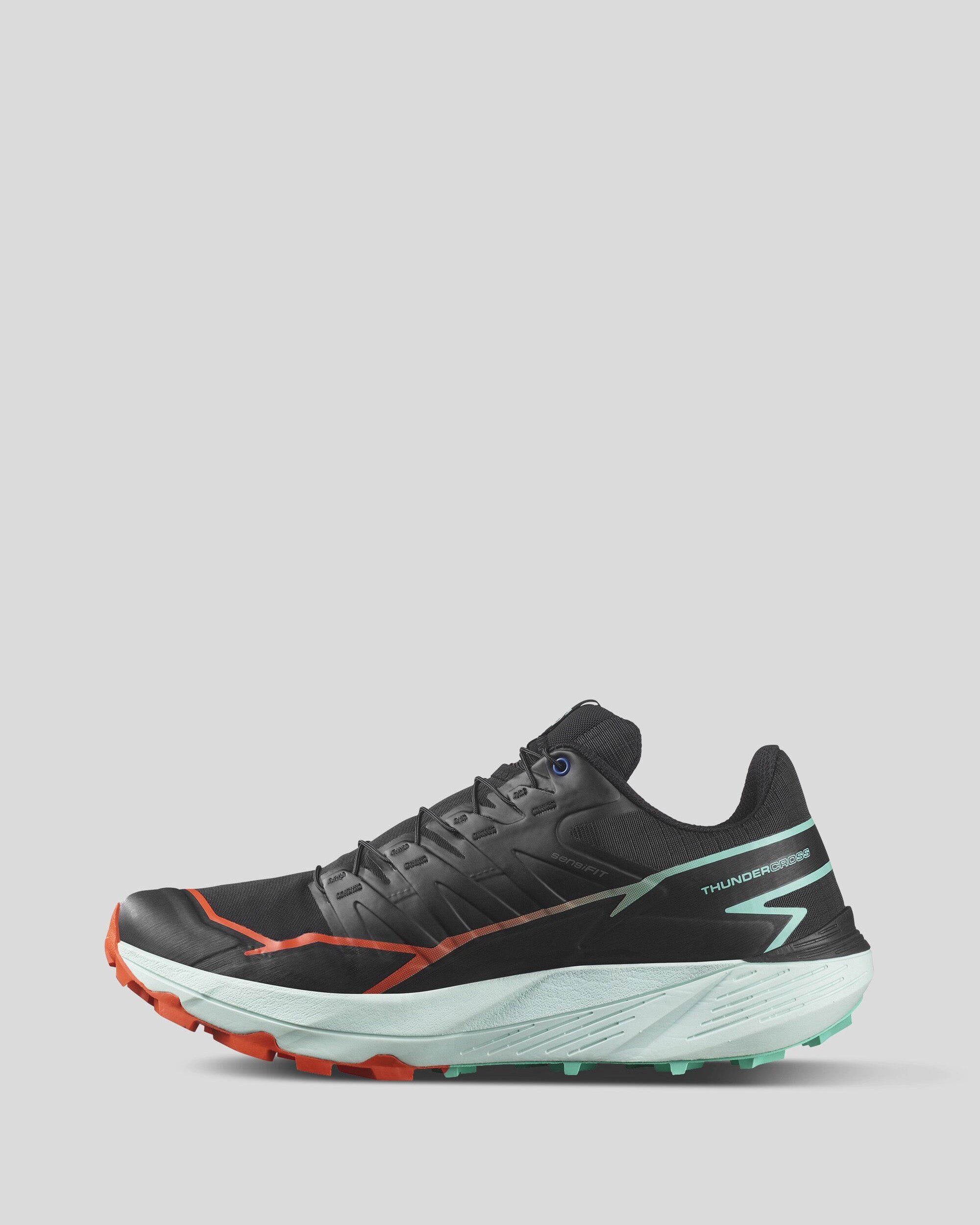 Men's Salomon Thundercross Trail Running Shoes - Black/Bay/Cherry Tomato