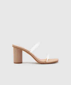 NOLES WIDE HEELS NUDE CRYSTAL - re:vita