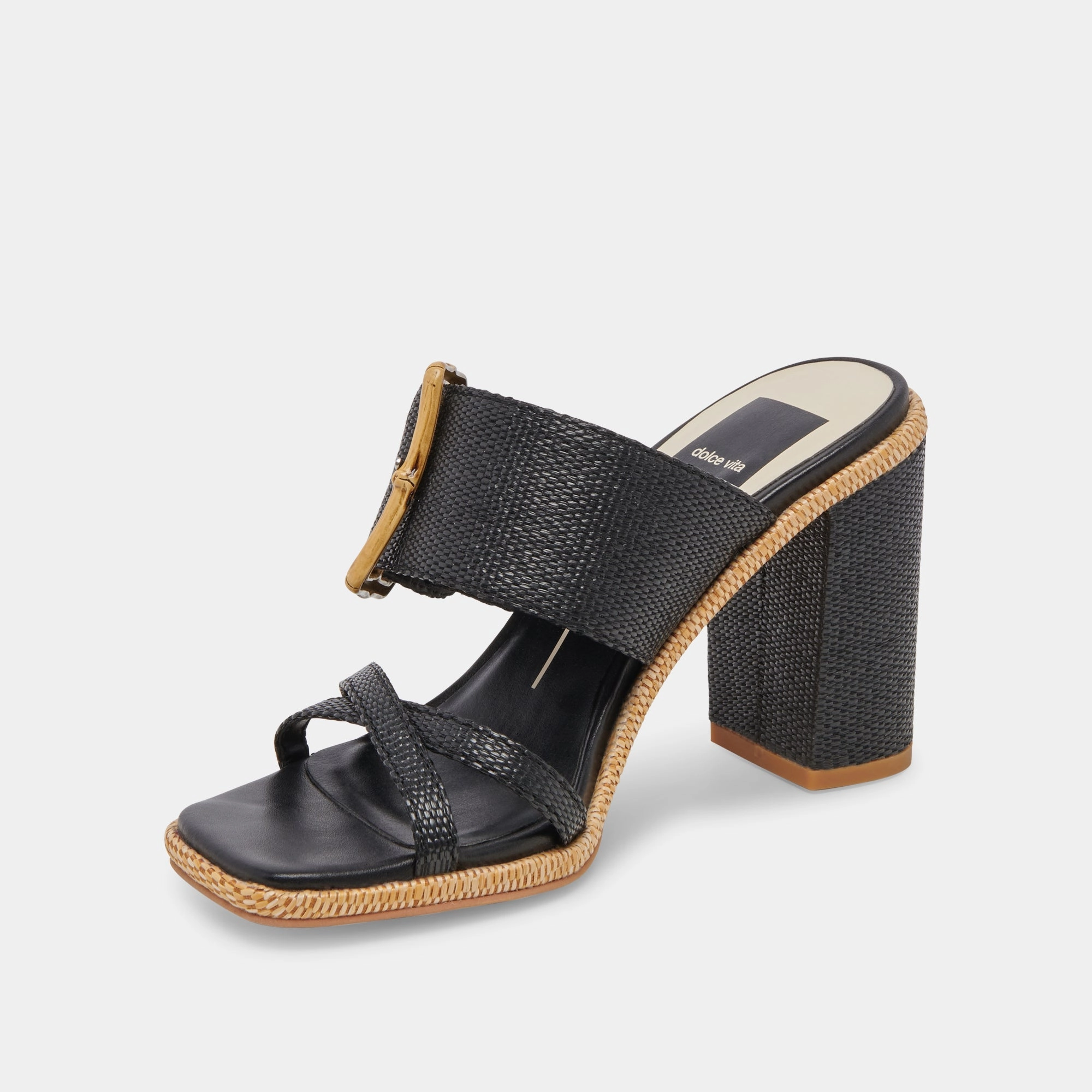 ONNIE HEELS ONYX RAFFIA - re:vita