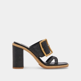 ONNIE HEELS ONYX RAFFIA - re:vita