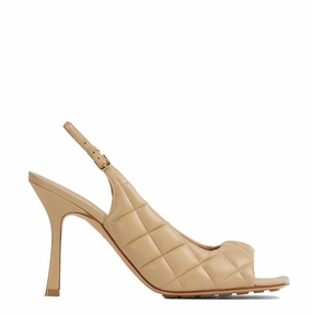 Padded Slingback Peeptoe, Cane Sugar