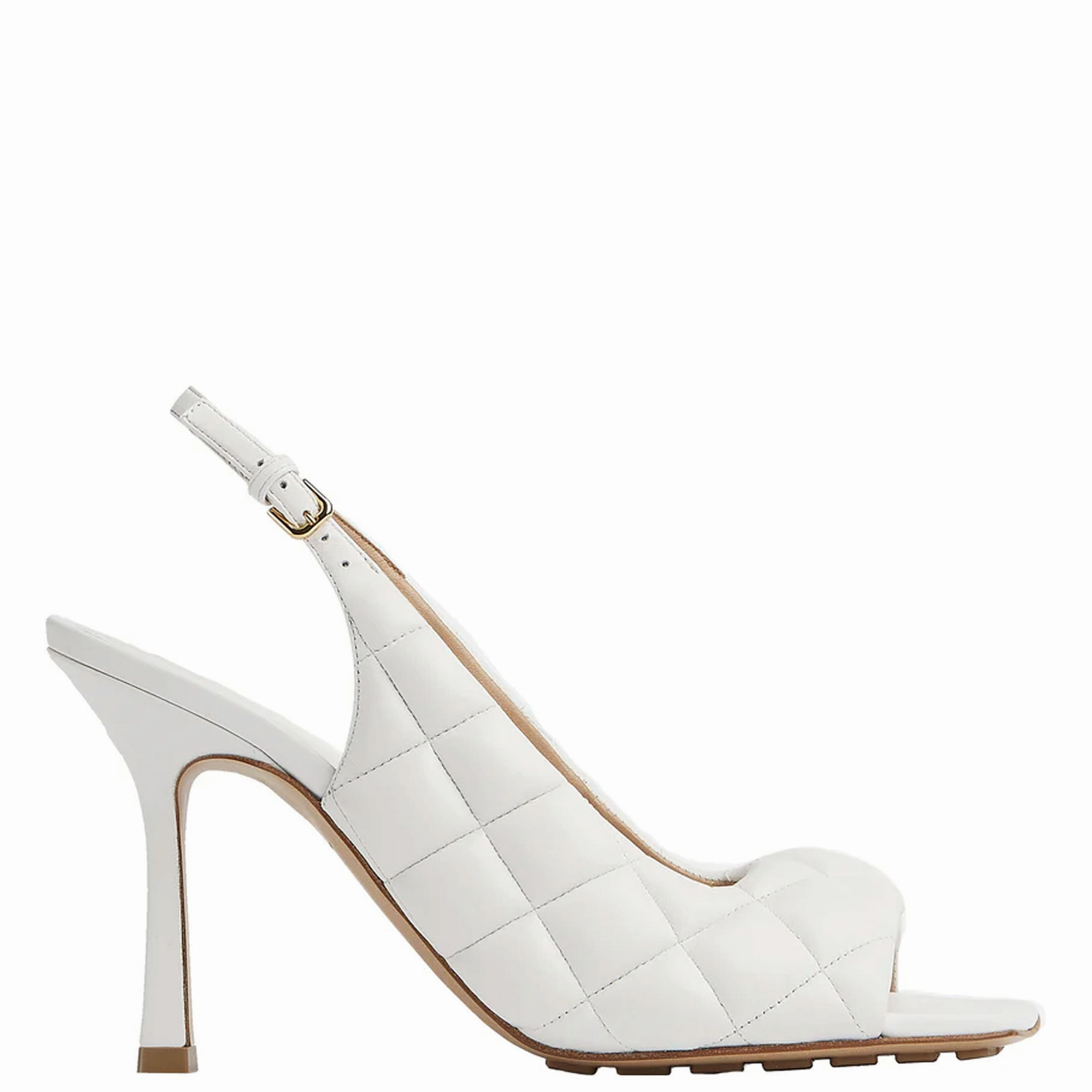 Padded Slingback Peeptoe, Optic White