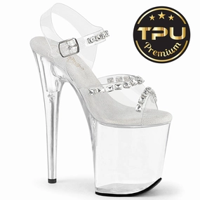 Pleaser Flamingo-808PREM-STN-Clear TPU/Clear-Size 10-Clearance