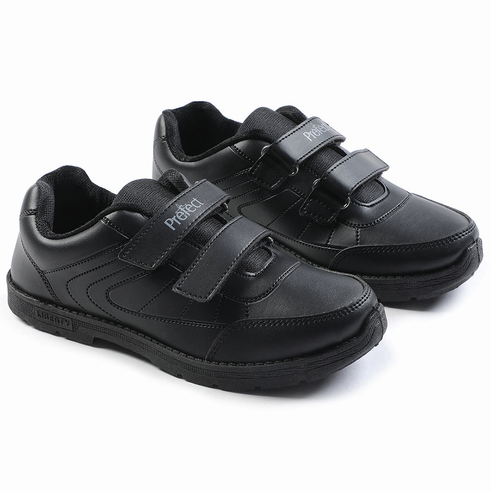 Prefect Black Non Lacing Uniform School Shoes For Kids SCHOOLFUN By Liberty