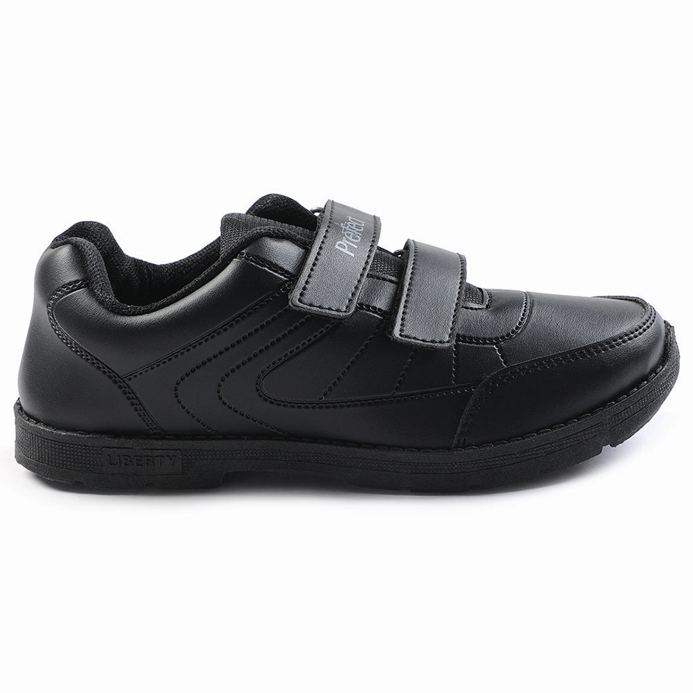 Prefect Black Non Lacing Uniform School Shoes For Kids SCHOOLFUN By Liberty