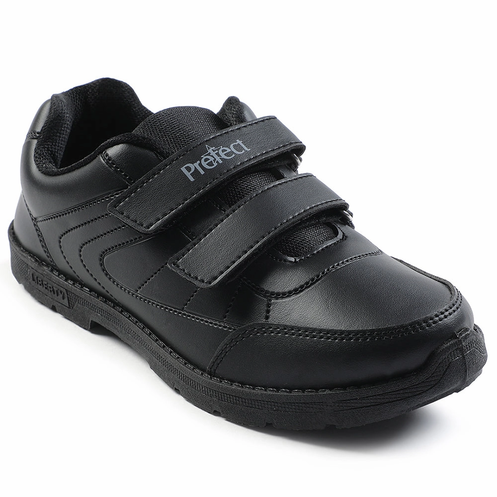 Prefect Black Non Lacing Uniform School Shoes For Kids SCHOOLFUN By Liberty