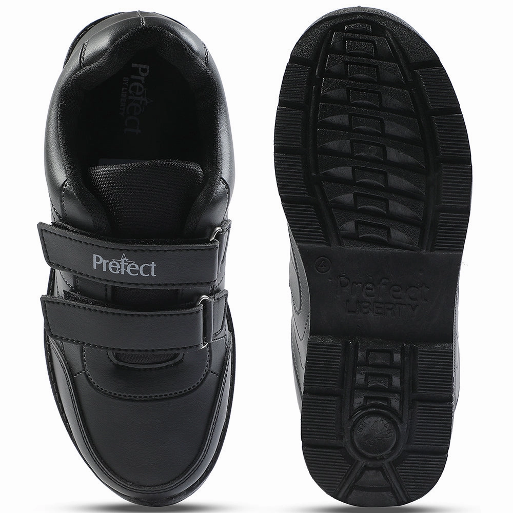 Prefect Black Non Lacing Uniform School Shoes For Kids SCHOOLFUN By Liberty