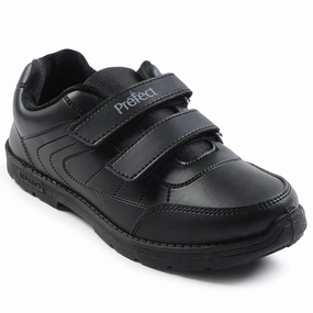 Prefect Black Non Lacing Uniform School Shoes For Kids SCHOOLFUN By Liberty