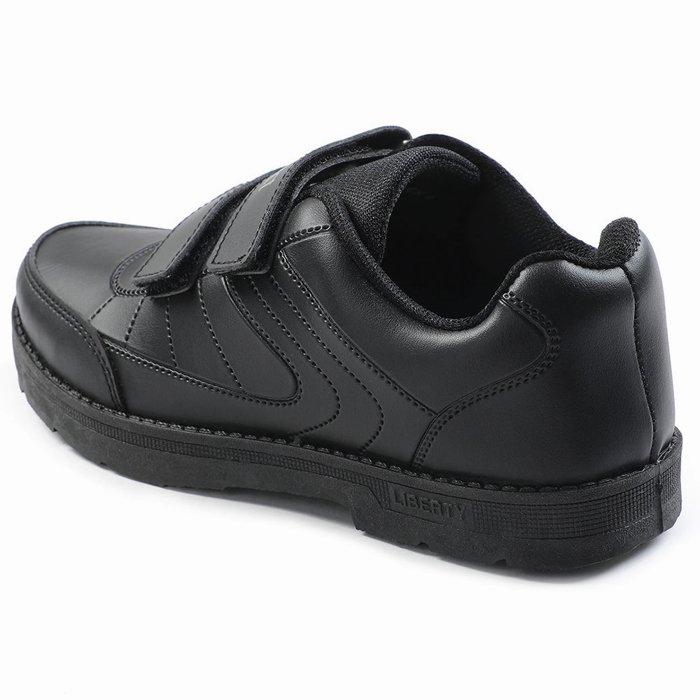 Prefect Black Non Lacing Uniform School Shoes For Kids SCHOOLFUN By Liberty