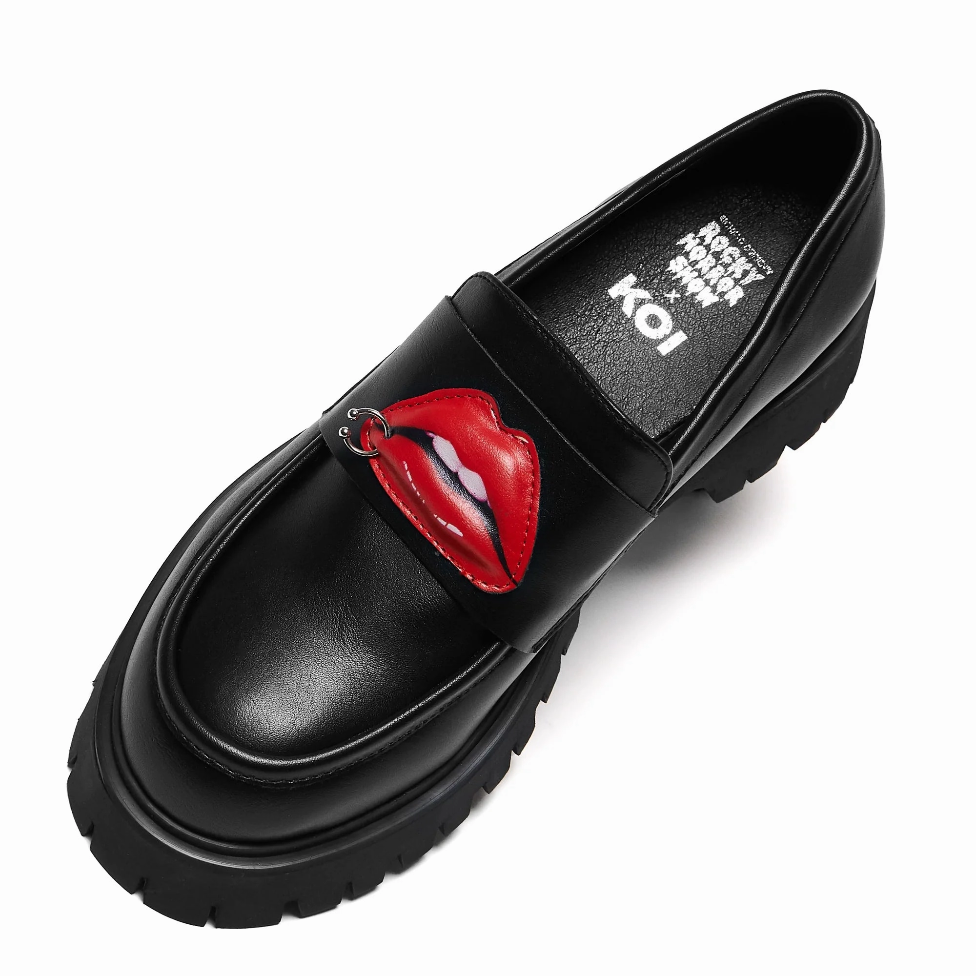 Science Fiction Lips Loafers - Black-Size 6-Clearance