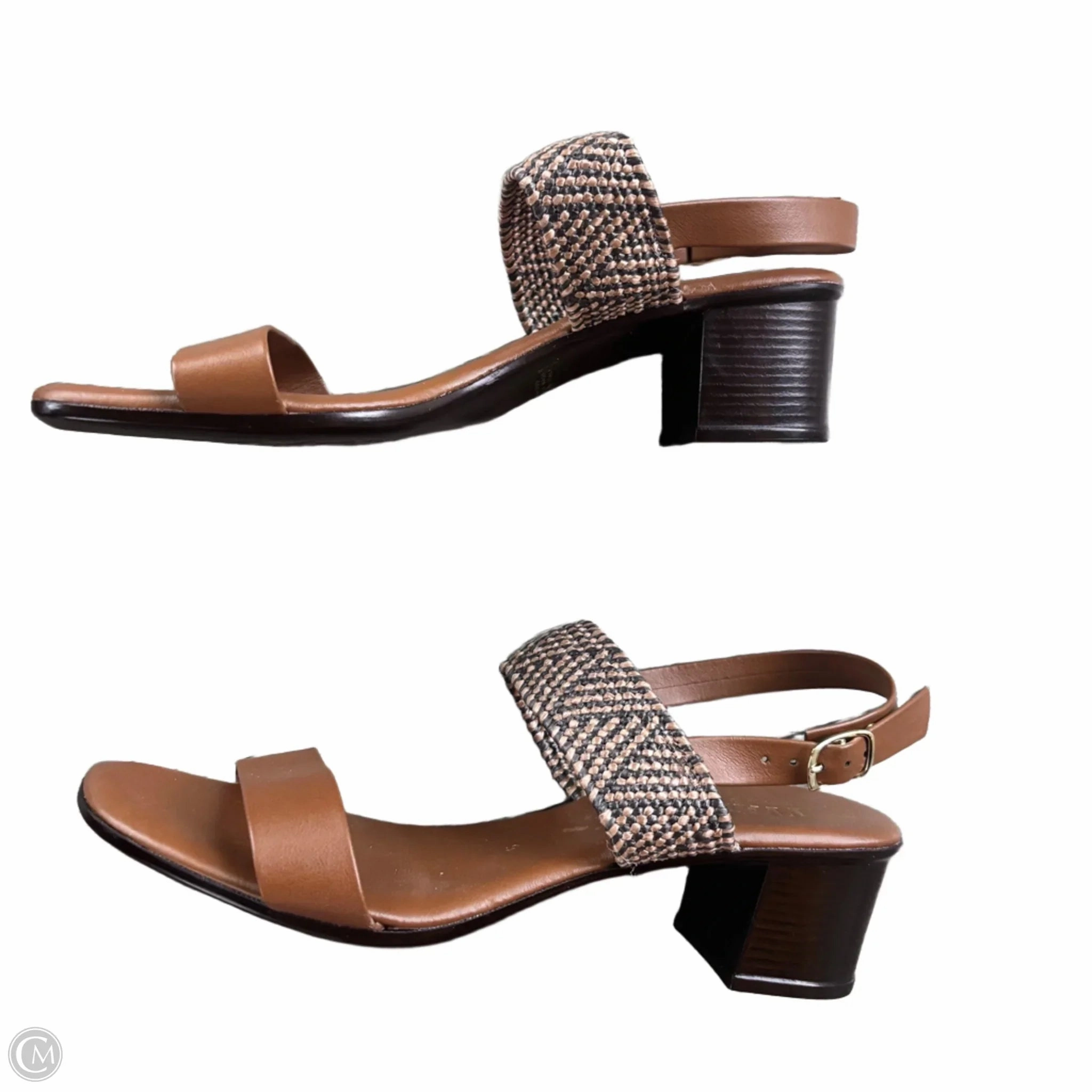 Shoes Heels Block By Italian Shoemakers In Brown, Size: 9