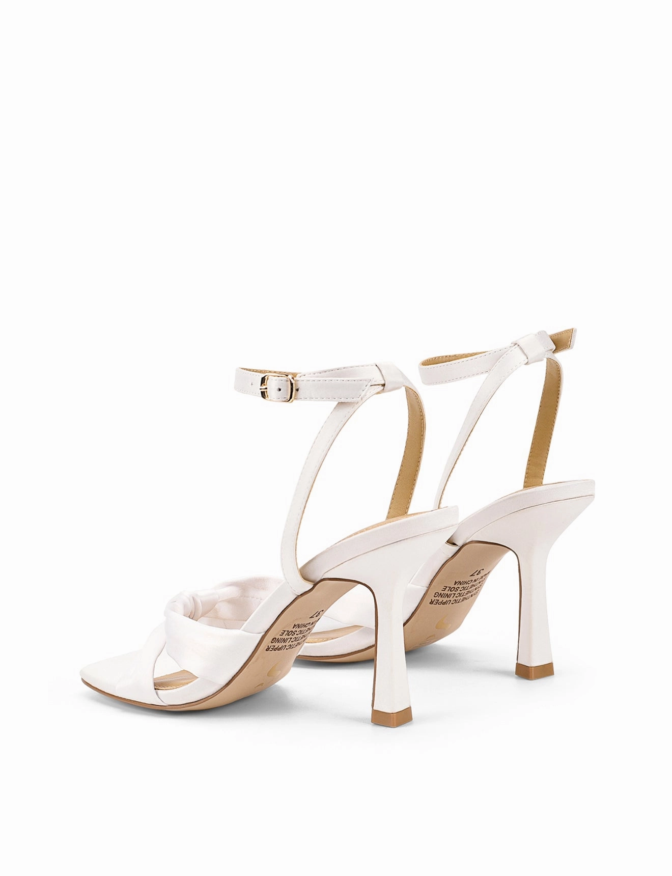 Spring Knot Sandals - Ivory White Satin