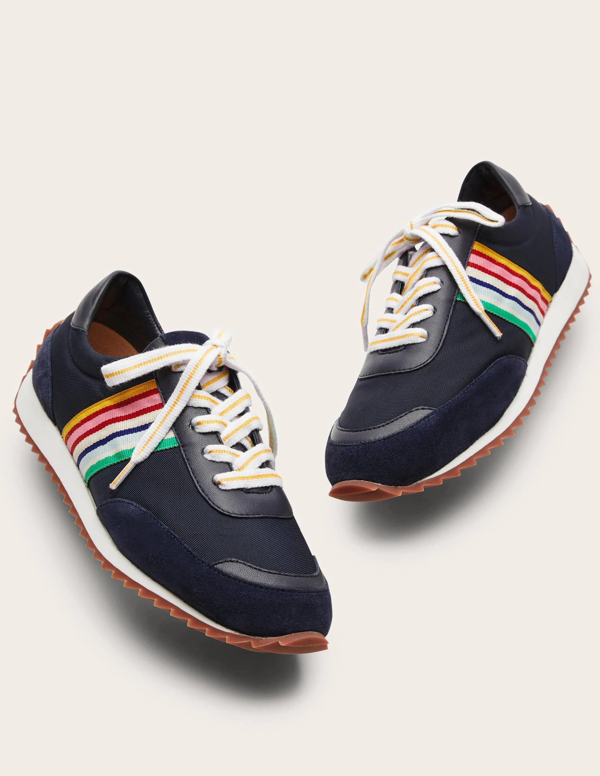 Striped Runner Sneakers-Navy, Multi Stripe