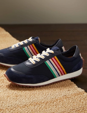 Striped Runner Sneakers-Navy, Multi Stripe