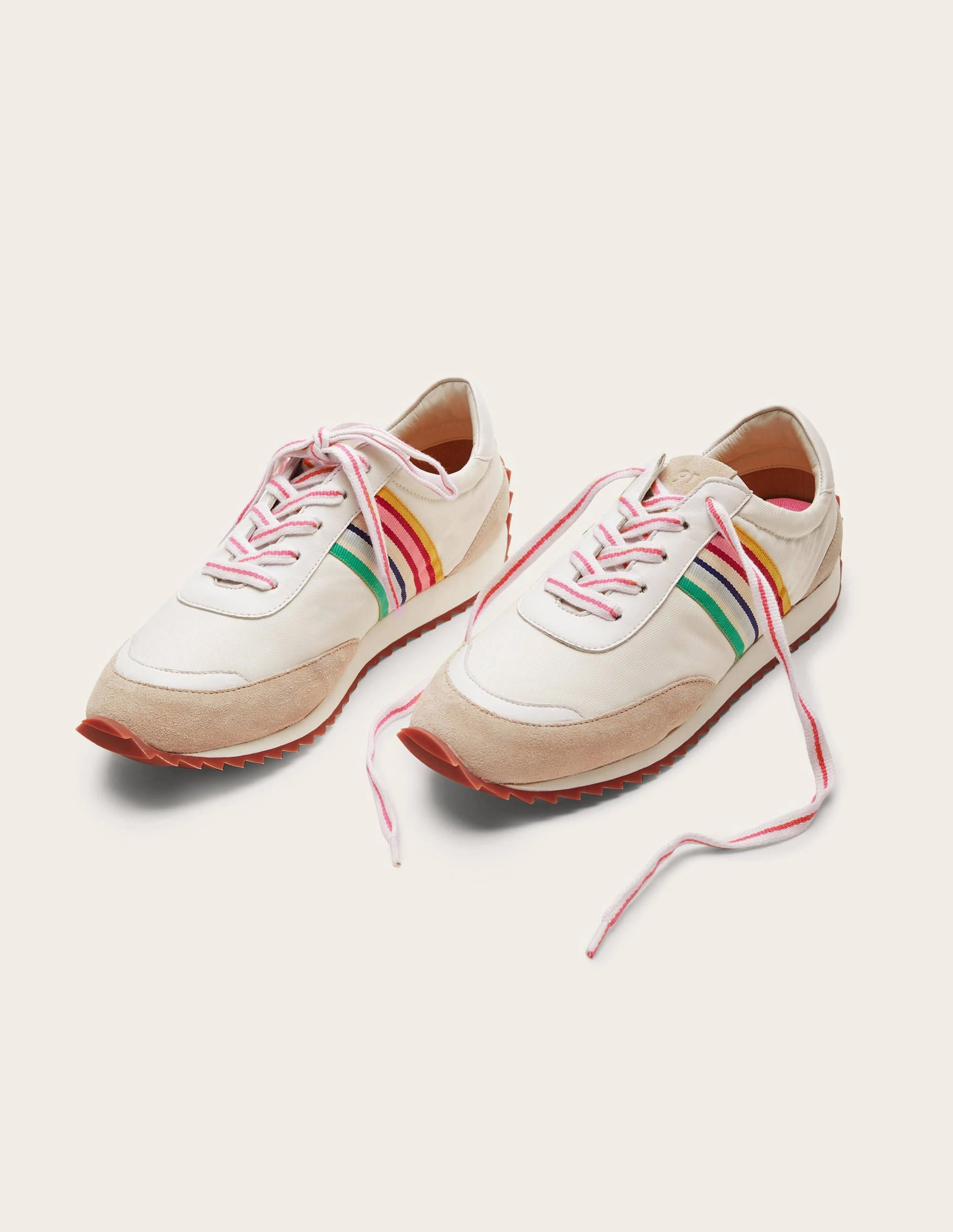 Striped Runner Sneakers-White, Multi Stripe