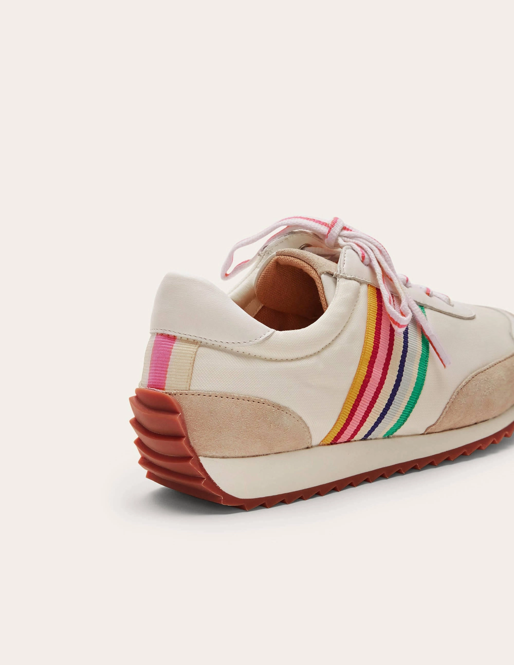 Striped Runner Sneakers-White, Multi Stripe