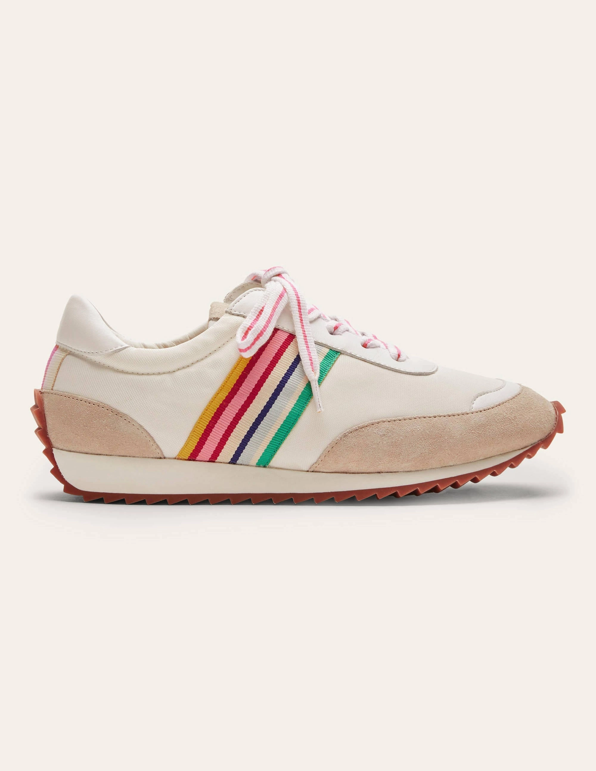 Striped Runner Sneakers-White, Multi Stripe