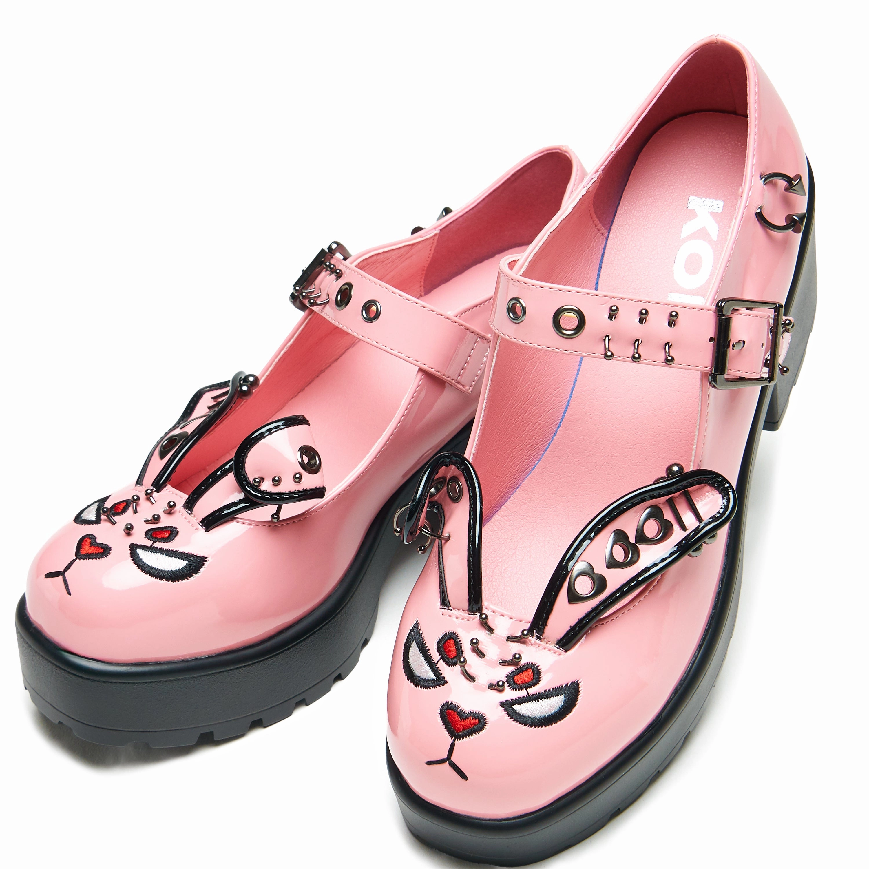 Tira Pink Mary Janes ‘Raver Bunny Edition’