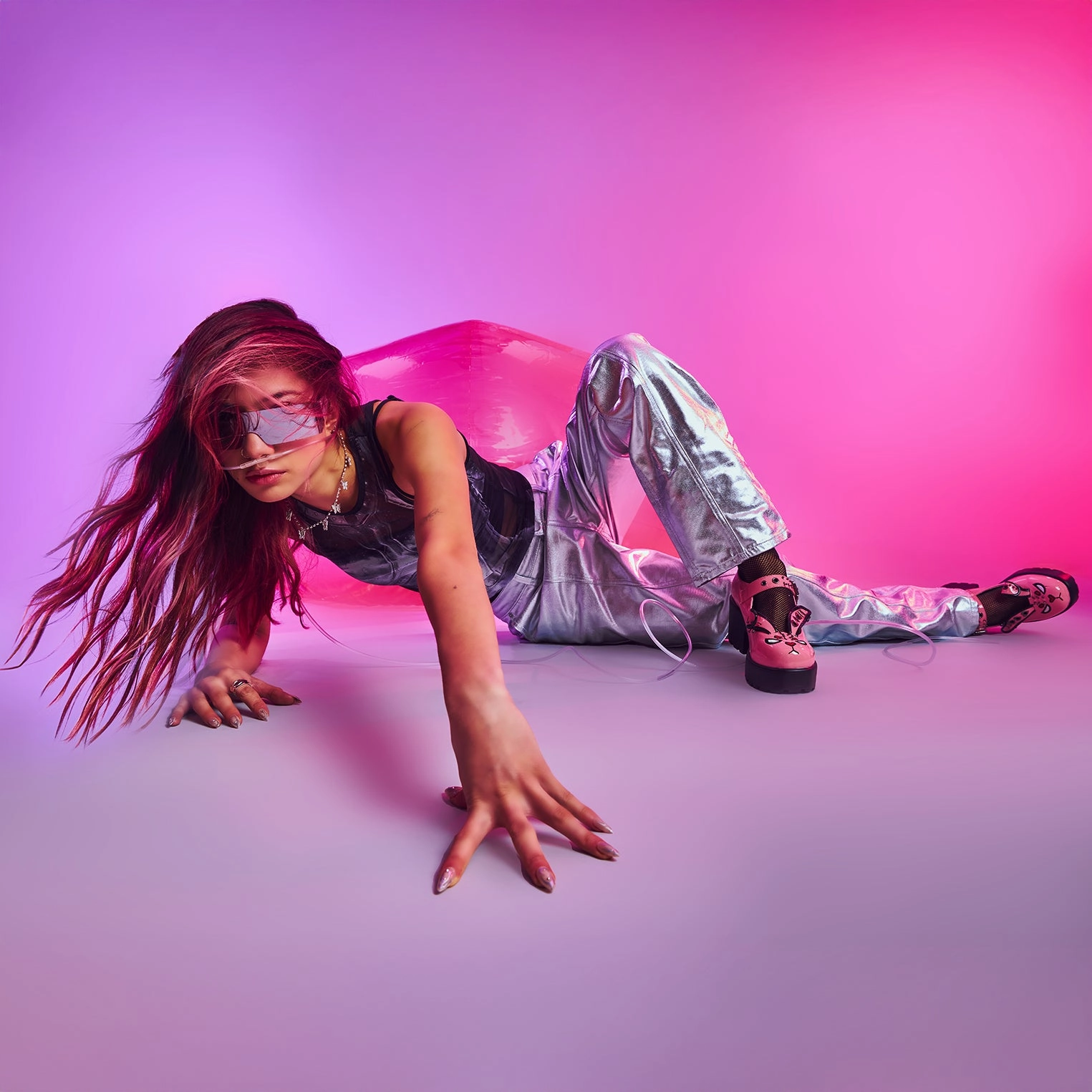 Tira Pink Mary Janes ‘Raver Bunny Edition’