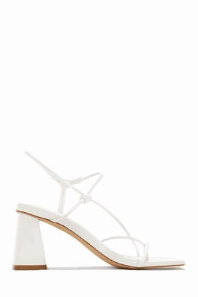 Vacation Memories Block Mid Heels - White