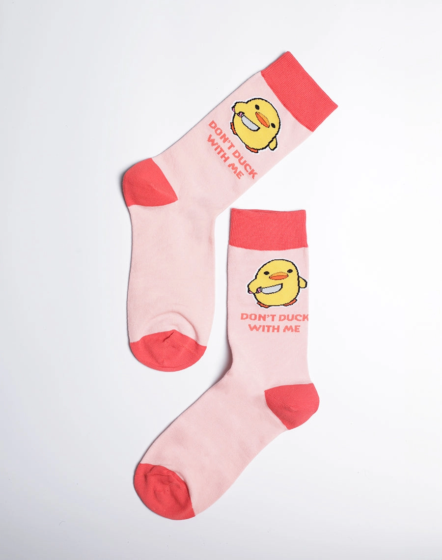 Women's Don't Duck With Me Funny Crew Socks