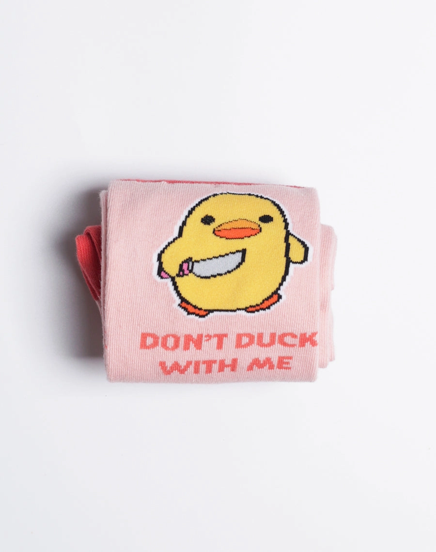 Women's Don't Duck With Me Funny Crew Socks