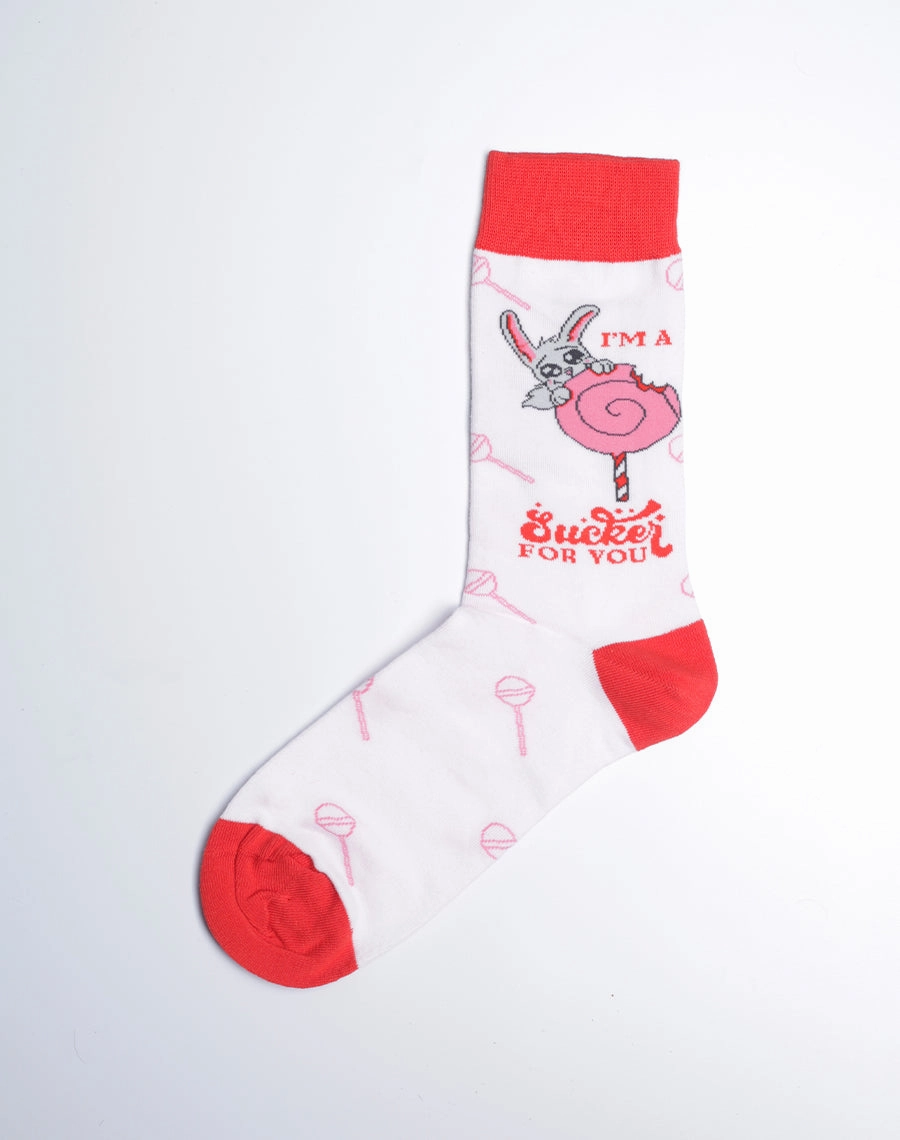 Women's I'm A Sucker For You Love Crew Socks