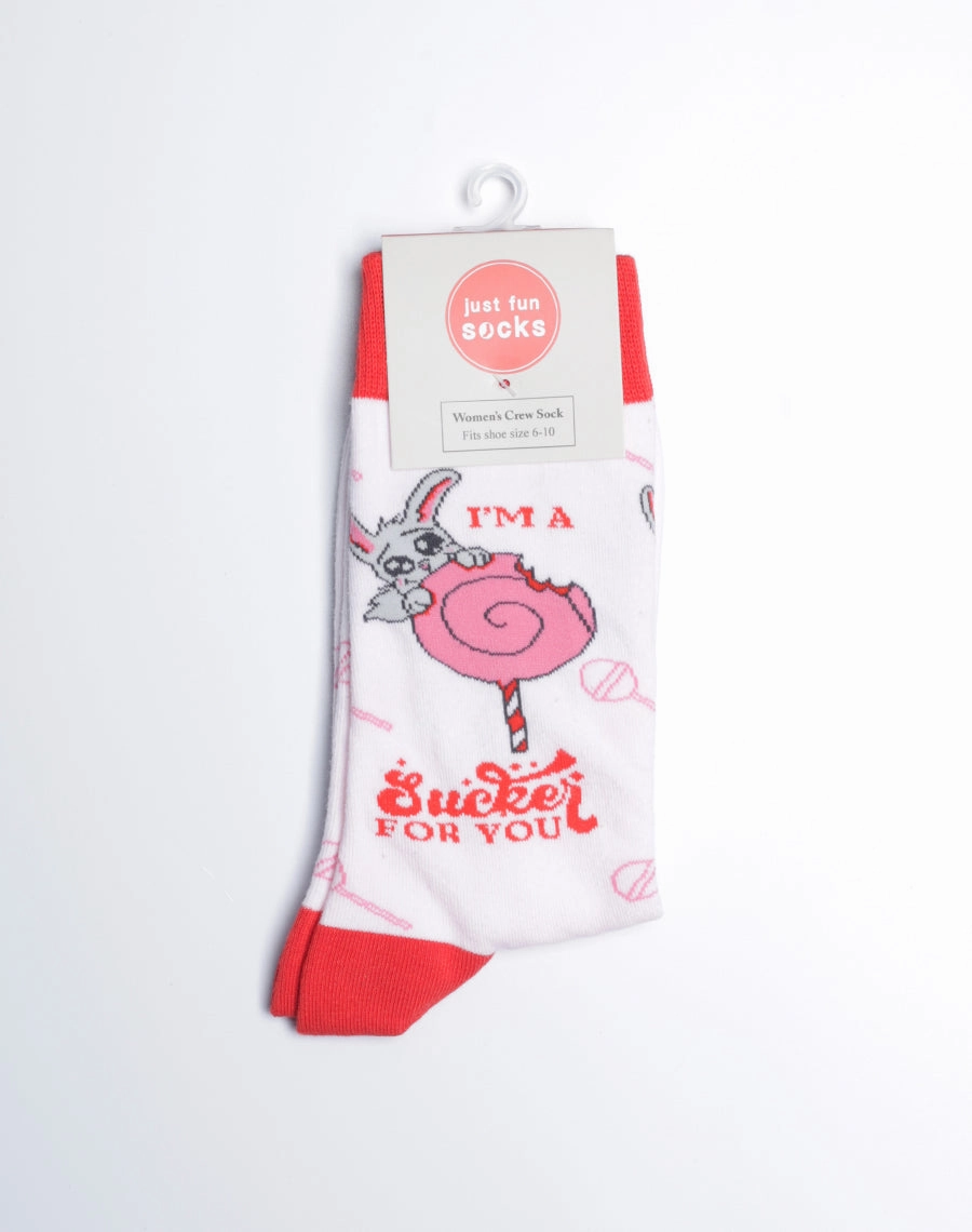 Women's I'm A Sucker For You Love Crew Socks