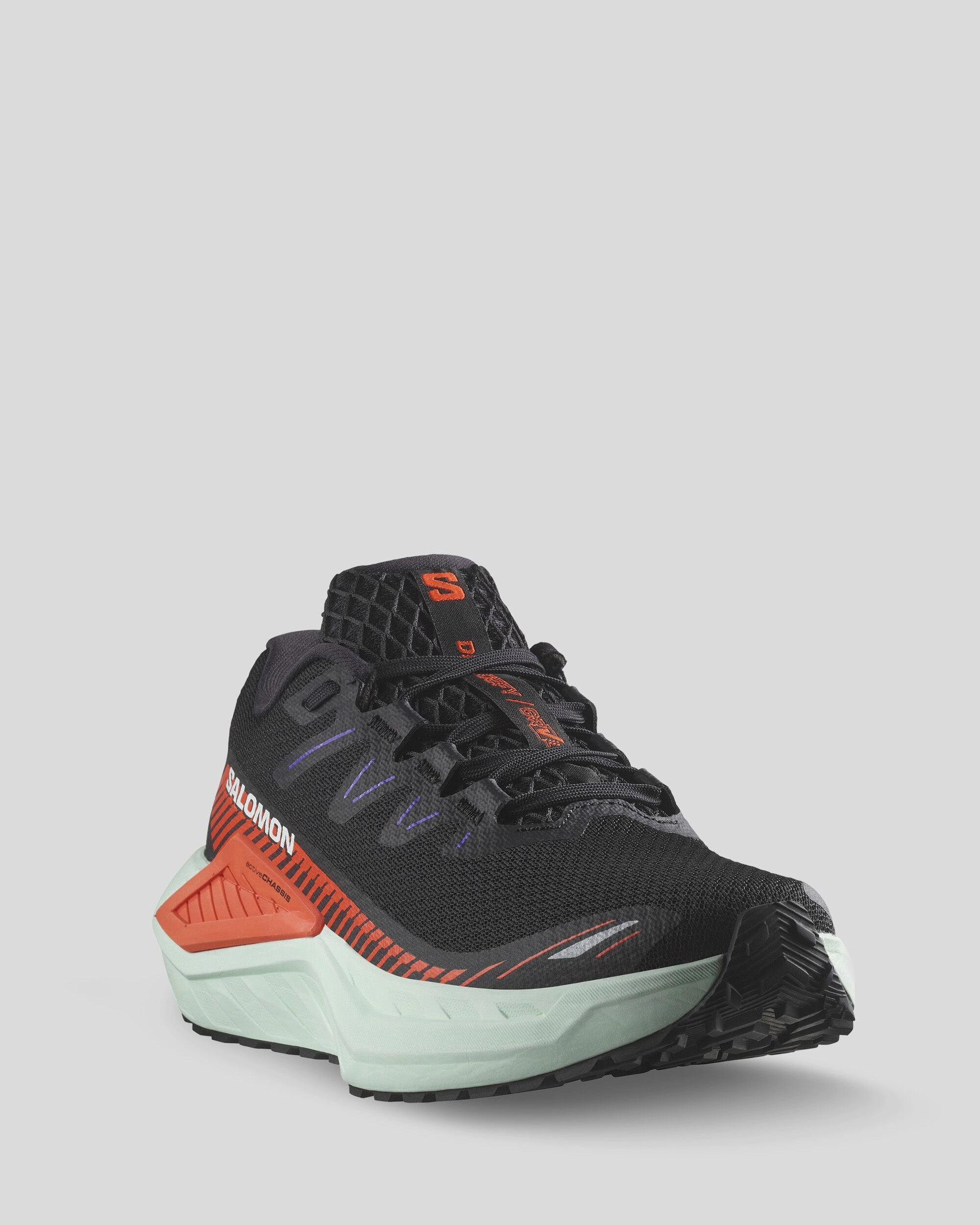 Women's Salomon DRX Defy Grvl Running Shoes - Black/CherryTomato/Bay