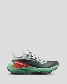 Women's Salomon Genesis Trail Running Shoes - Bay/Electric Green/Cherry Tomato