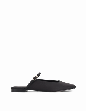 Xanthe Mary Jane Mules - Black Satin