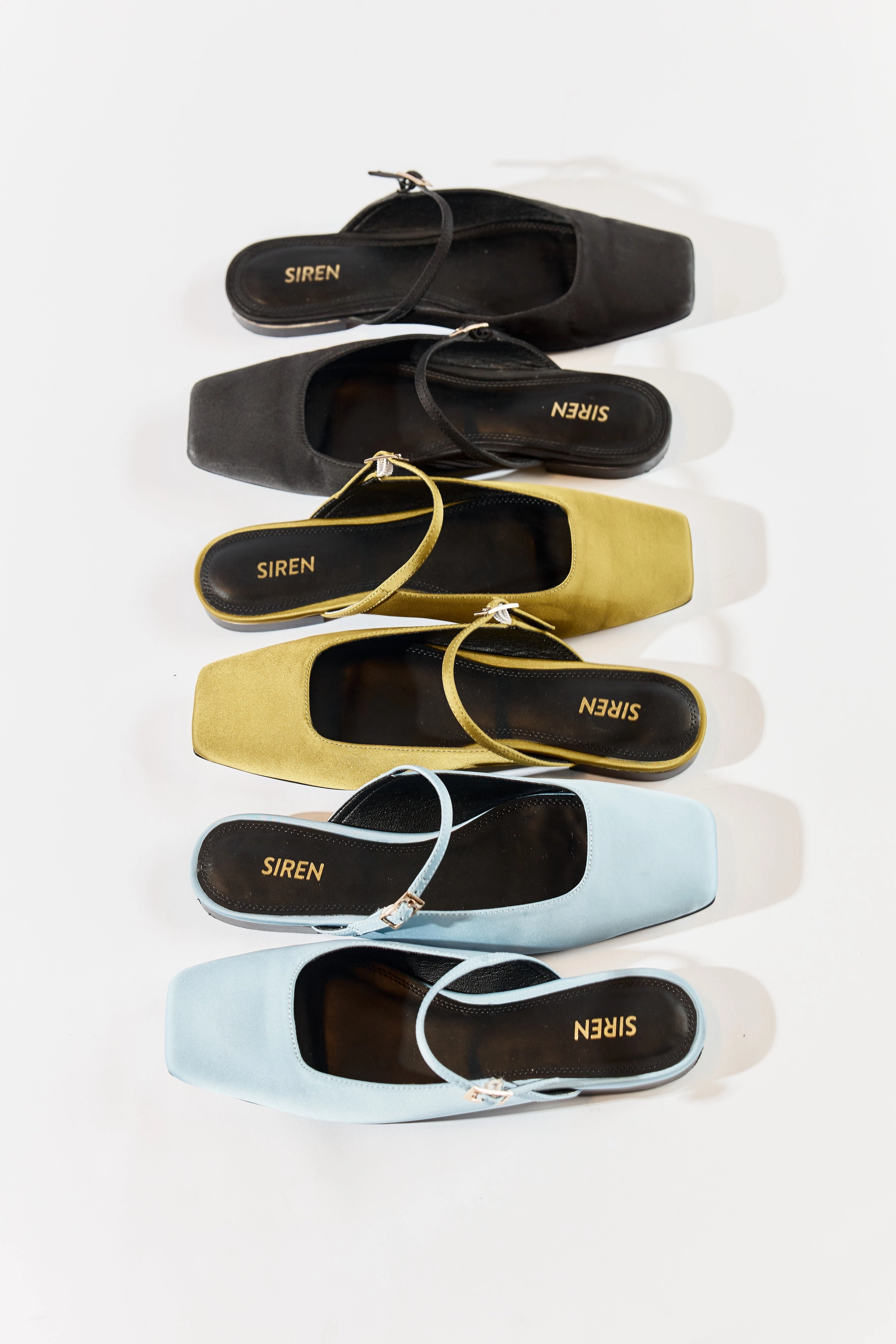 Xanthe Mary Jane Mules - Black Satin