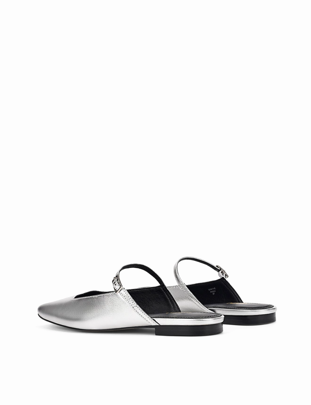 Xanthe Mary Jane Mules - Silver Metallic Leather