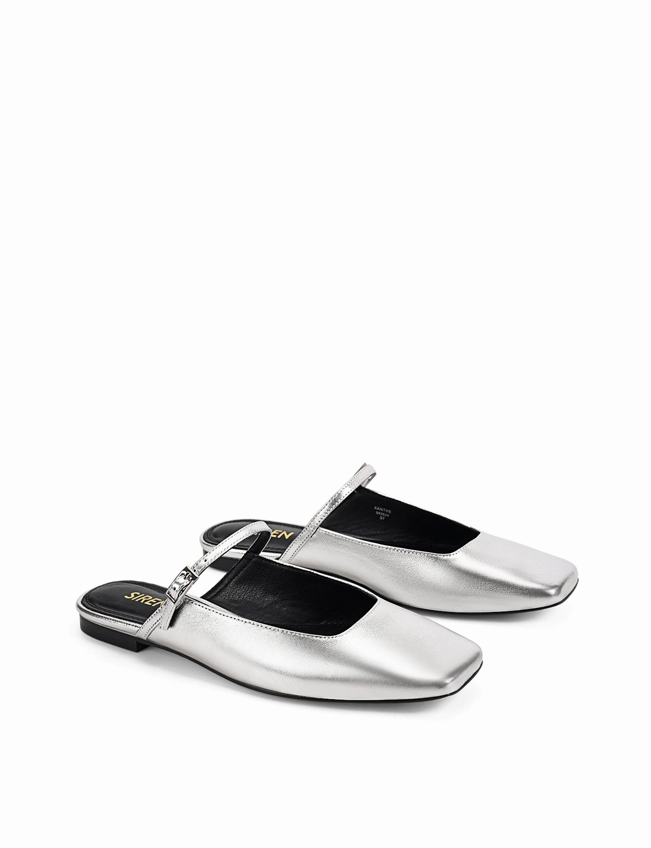 Xanthe Mary Jane Mules - Silver Metallic Leather